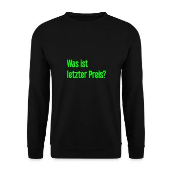 What is last price? - Unisex Sweatshirt - black - Front - Alina (178cm) & Michal (187cm)