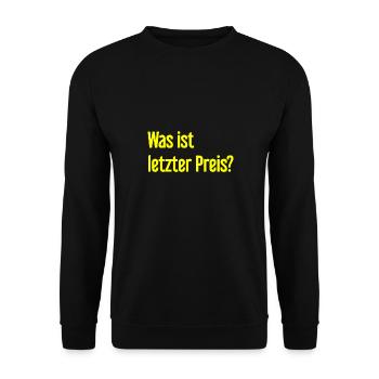 What is last price? - Unisex Sweatshirt - black - Front - Alina (178cm) & Michal (187cm)