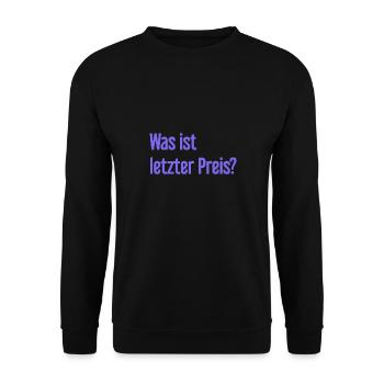 What is last price? - Unisex Sweatshirt - black - Front - Alina (178cm) & Michal (187cm)