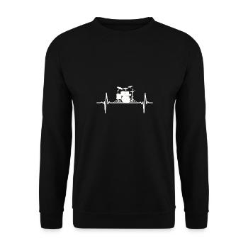 Batterie Drummer Heartbeat Drum Set - Sweat-shirt Unisexe - noir - Devant - Alina (178cm) & Michal (187cm)