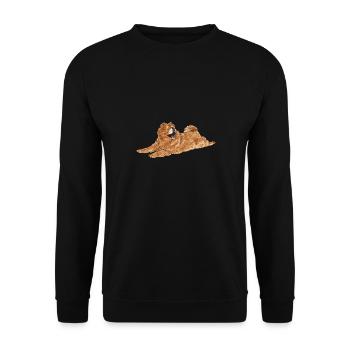 Chow Chow Hund - Unisex Pullover - Schwarz - Vorne - Alina (178cm) & Michal (187cm)