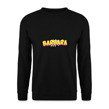 Barbara benutzerdefinierter Name Comic-Stil Pop-Art, - Unisex Pullover - Schwarz - Vorne - Alina (178cm) & Michal (187cm)