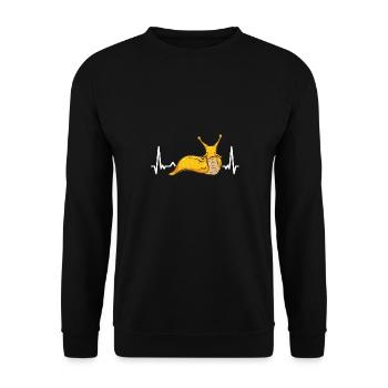 Banana Snail Snail - Unisex Sweatshirt - black - Front - Alina (178cm) & Michal (187cm)