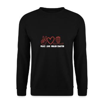 Achterbahn Rollercoaster Freizeitpark - Unisex Pullover - Schwarz - Vorne - Alina (178cm) & Michal (187cm)