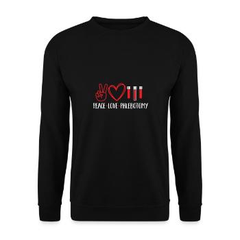 Phlebotomy Blood Draw Blood Nurse - Unisex Sweatshirt - black - Front - Alina (178cm) & Michal (187cm)