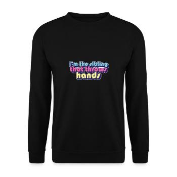Je suis le frère ou la sœur qui jette des mains protectrices - Sweat-shirt Unisexe - noir - Devant - Alina (178cm) & Michal (187cm)