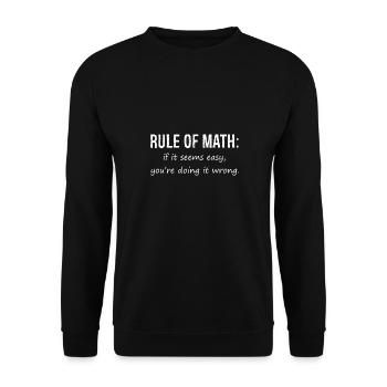 Mathe Shirt Lustig Herren Mathlete Regel der Mathematik - Unisex Pullover - Schwarz - Vorne - Alina (178cm) & Michal (187cm)