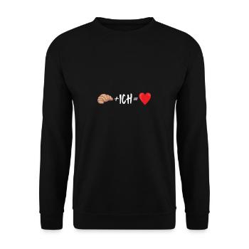 Croissant - Plus Ich - Unisex Pullover - Schwarz - Vorne - Alina (178cm) & Michal (187cm)