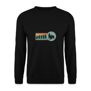 Lawnmower Evolution Mower Vintage Gardener Retro - Unisex Pullover - Schwarz - Vorne - Alina (178cm) & Michal (187cm)