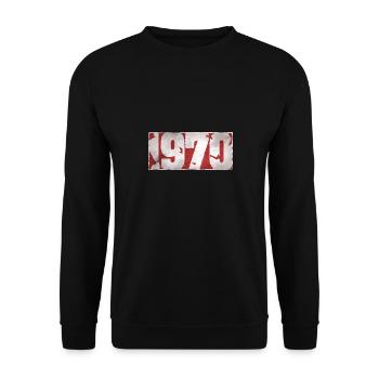 1970 - Unisex Pullover - Schwarz - Vorne - Alina (178cm) & Michal (187cm)