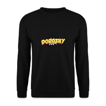 Dorothy Benutzerdefinierter Name Comic Book Stil Pop Art, - Unisex Pullover - Schwarz - Vorne - Alina (178cm) & Michal (187cm)