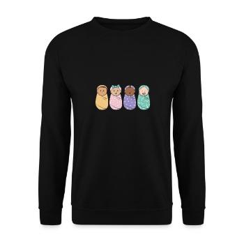 Infirmière Bébé Maternité Infirmière - Sweat-shirt Unisexe - noir - Devant - Alina (178cm) & Michal (187cm)