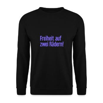 Freedom on Two Wheels - Cyclist Design - Unisex Sweatshirt - black - Front - Alina (178cm) & Michal (187cm)
