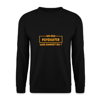 Profession Psychiatrist - Unisex Sweatshirt - black - Front - Alina (178cm) & Michal (187cm)