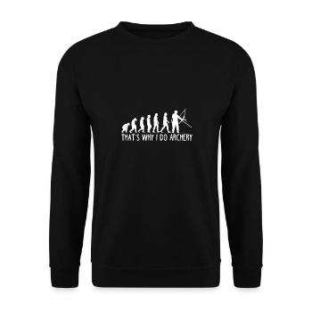 Bogenschießen Evolution - Unisex Pullover - Schwarz - Vorne - Alina (178cm) & Michal (187cm)