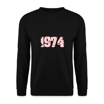 1974 - Unisex Pullover - Schwarz - Vorne - Alina (178cm) & Michal (187cm)