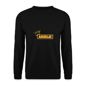 First name Angelie - Unisex Sweatshirt - black - Front - Alina (178cm) & Michal (187cm)