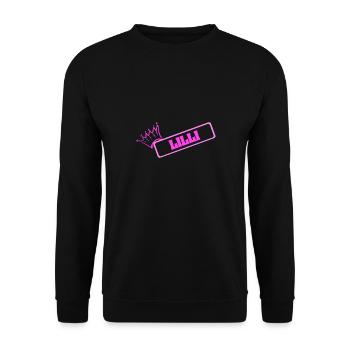 Berge für Lilli Krone Bergsteigen - Unisex Pullover - Schwarz - Vorne - Alina (178cm) & Michal (187cm)