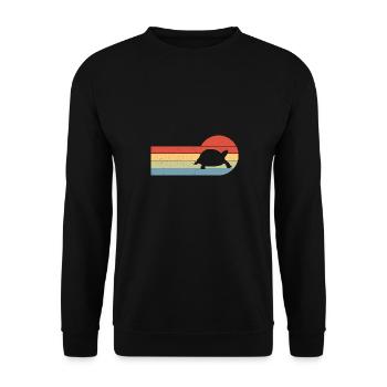 Sunset Retro Reptile Turtle Tortoise Fan - Unisex Sweatshirt - black - Front - Alina (178cm) & Michal (187cm)