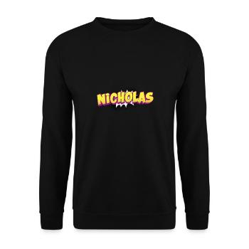 Nicholas Custom Name Comic Book Style Pop Art, - Unisex Sweatshirt - black - Front - Alina (178cm) & Michal (187cm)
