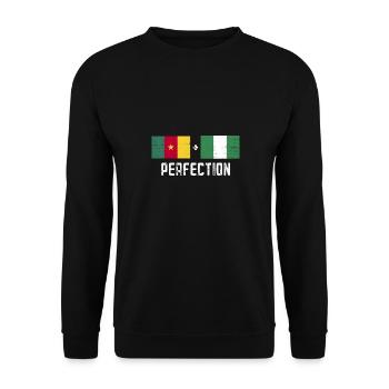 Kamerun Flagge Kamerun - Unisex Pullover - Schwarz - Vorne - Alina (178cm) & Michal (187cm)