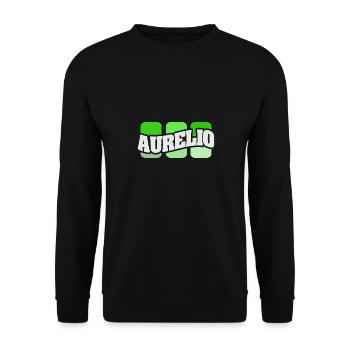Name Aurelio - Unisex Pullover - Schwarz - Vorne - Alina (178cm) & Michal (187cm)