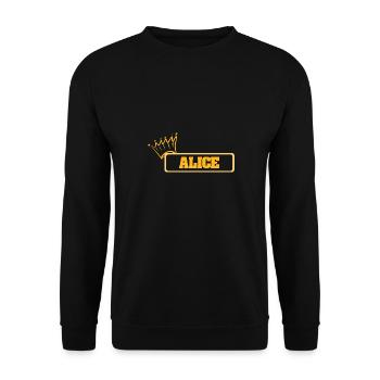 Name: Alice - Unisex Sweatshirt - black - Front - Alina (178cm) & Michal (187cm)