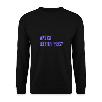 What is last price? - Unisex Sweatshirt - black - Front - Alina (178cm) & Michal (187cm)
