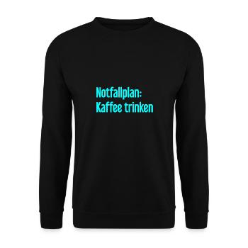 Kaffee-Notfallplan - Unisex Pullover - Schwarz - Vorne - Alina (178cm) & Michal (187cm)
