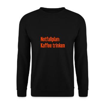 Kaffee-Notfallplan - Unisex Pullover - Schwarz - Vorne - Alina (178cm) & Michal (187cm)