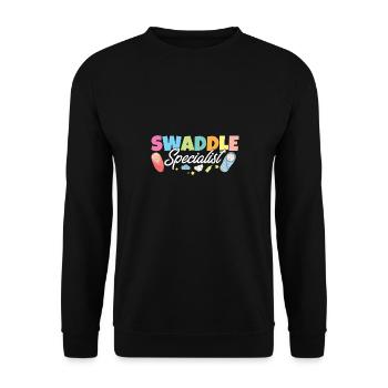 Spécialiste de l’emmaillotage post-partum Travail et accouchement - Sweat-shirt Unisexe - noir - Devant - Alina (178cm) & Michal (187cm)