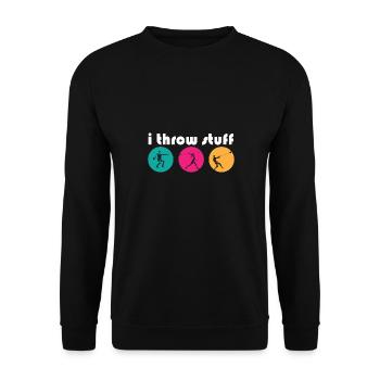 I Throw Stuff Discus Thrower Shot Put Track & - Unisex Sweatshirt - black - Front - Alina (178cm) & Michal (187cm)