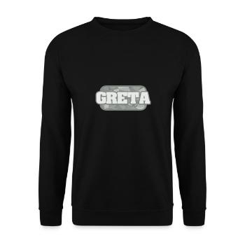 Greta as health - Unisex Sweatshirt - black - Front - Alina (178cm) & Michal (187cm)