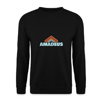Vorname Amadeus - Unisex Pullover - Schwarz - Vorne - Alina (178cm) & Michal (187cm)