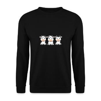 vache - Sweat-shirt Unisexe - noir - Devant - Alina (178cm) & Michal (187cm)