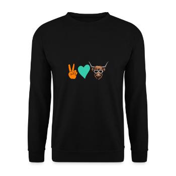 Bovins vaches Bovins Highland - Sweat-shirt Unisexe - noir - Devant - Alina (178cm) & Michal (187cm)