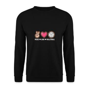 Peace Love Volleyball Volleyball Player - Unisex Sweatshirt - black - Front - Alina (178cm) & Michal (187cm)