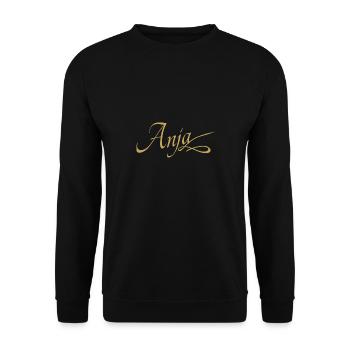 Vorname von Anja - Unisex Pullover - Schwarz - Vorne - Alina (178cm) & Michal (187cm)