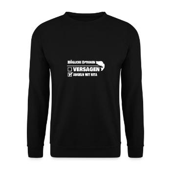 Angeln mit rita oder versagen - Unisex Pullover - Schwarz - Vorne - Alina (178cm) & Michal (187cm)