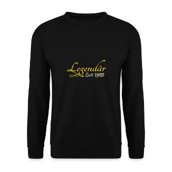 geboren 1985 - Unisex Pullover - Schwarz - Vorne - Alina (178cm) & Michal (187cm)