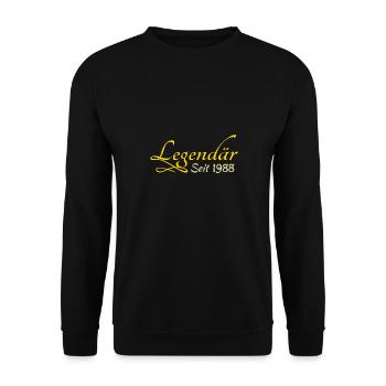 geboren 1988 - Unisex Pullover - Schwarz - Vorne - Alina (178cm) & Michal (187cm)
