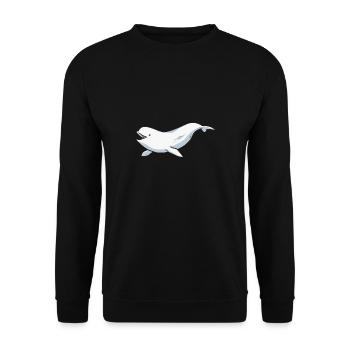 Baleine blanche Béluga - Sweat-shirt Unisexe - noir - Devant - Alina (178cm) & Michal (187cm)