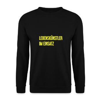 Lebenskünstler im Einsatz - Unisex Pullover - Schwarz - Vorne - Alina (178cm) & Michal (187cm)