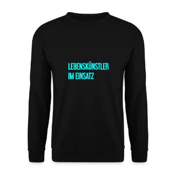 Lebenskünstler im Einsatz - Unisex Pullover - Schwarz - Vorne - Alina (178cm) & Michal (187cm)