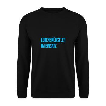 Lebenskünstler im Einsatz - Unisex Pullover - Schwarz - Vorne - Alina (178cm) & Michal (187cm)