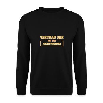 Gift for Mechatronics Technician - Unisex Sweatshirt - black - Front - Alina (178cm) & Michal (187cm)