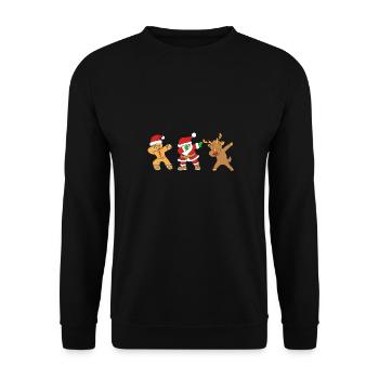 Gingerbread Man Gingerbread Heart Gingerbread Snacking - Unisex Sweatshirt - black - Front - Alina (178cm) & Michal (187cm)