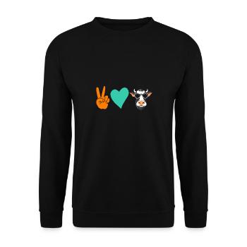 Vache Highland Bovins Vaches - Sweat-shirt Unisexe - noir - Devant - Alina (178cm) & Michal (187cm)