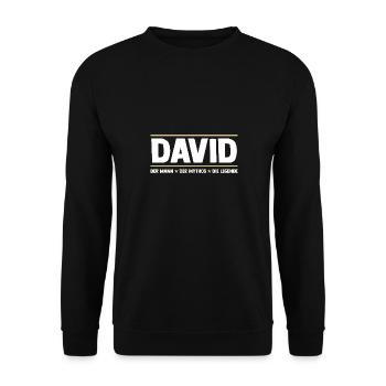 David - Unisex Sweatshirt - black - Front - Alina (178cm) & Michal (187cm)