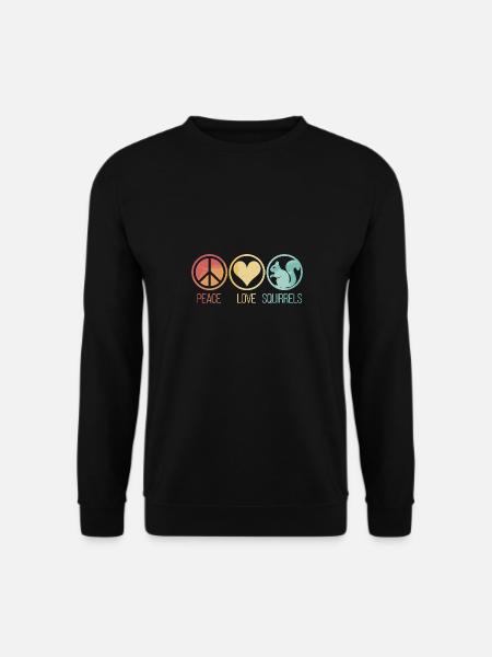 Peace Love Squirrels Eichhörnchen - Unisex Pullover - Schwarz